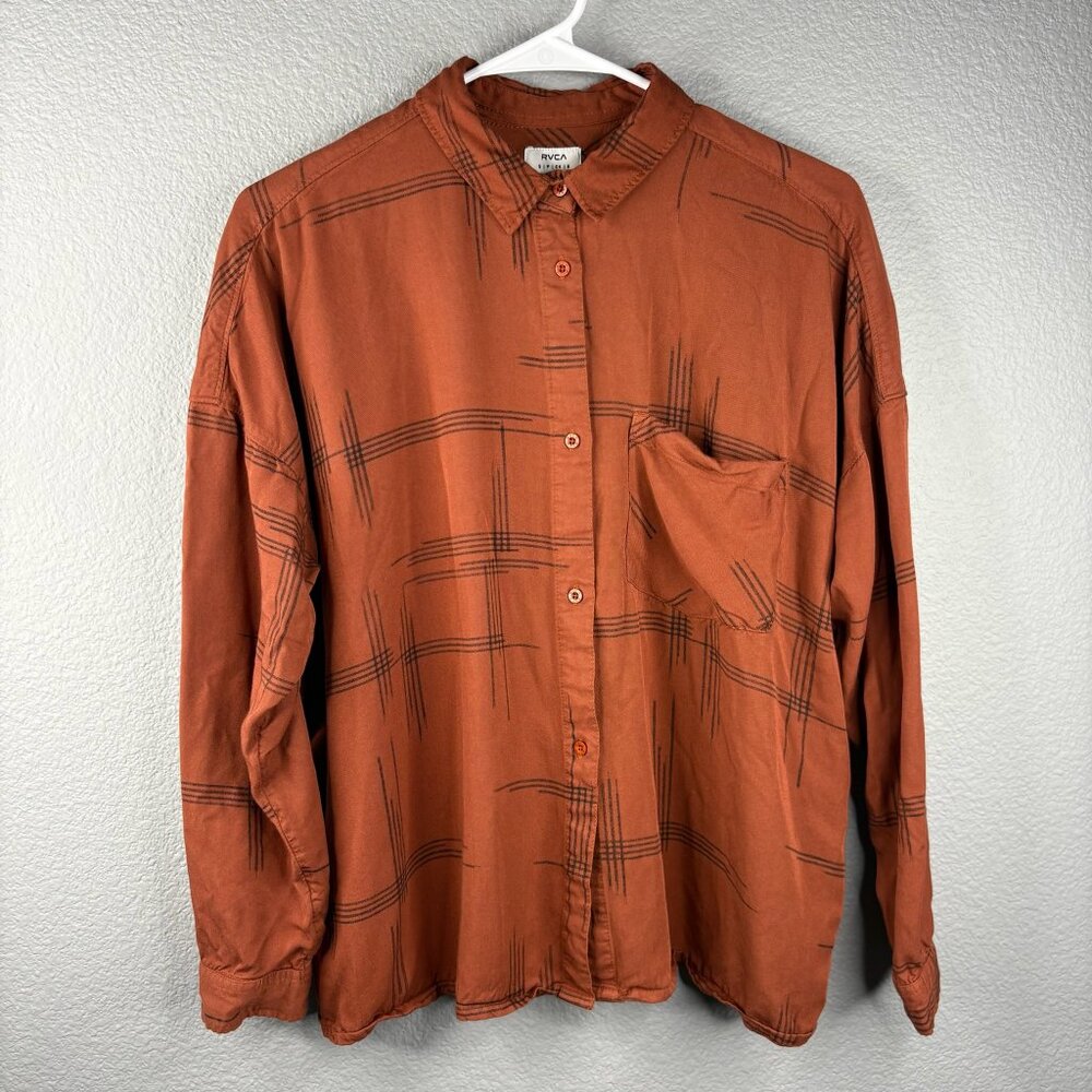 RVCA Burnt Orange Long Sleeved Button Down